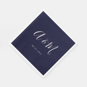 Marinierte White Elegant Monogram Wedding Serviette (Ecke)