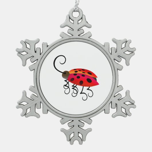 Marinkäfer Schneeflocken Zinn-Ornament (Vorderseite)