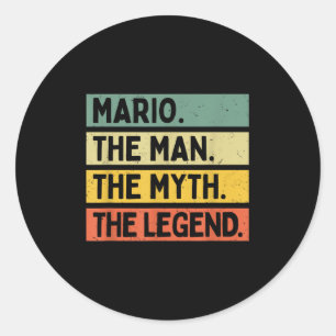 Mario der Mann der Mythos der Legende Funny Person Runder Aufkleber