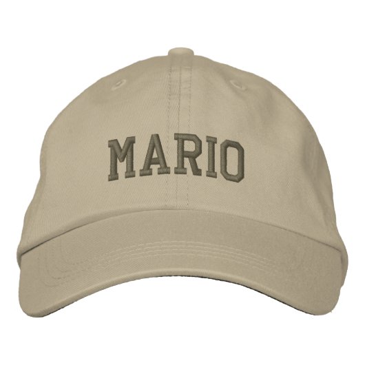 Mario Name bestickte Baseballkappe (Vorderseite)