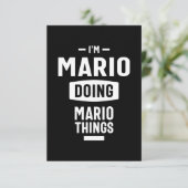 Mario Personalisiert Name Birthday Gift RSVP Karte (Stehend Vorderseite)