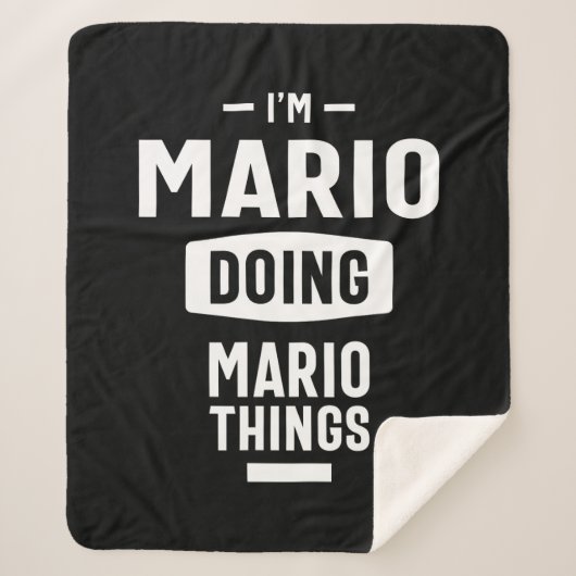 Mario Personalisiert Name Birthday Gift Sherpadecke (Vorderseite)