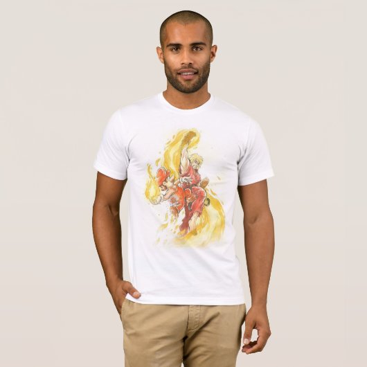 Mario vs Ken Masters T-Shirt (Vorne ganz)