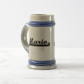 Marioklassischer Retro Namensentwurf Bierglas (Vorderseite Links)