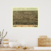 Marion, IA Panorama Karte - 1868 Poster (Küche)