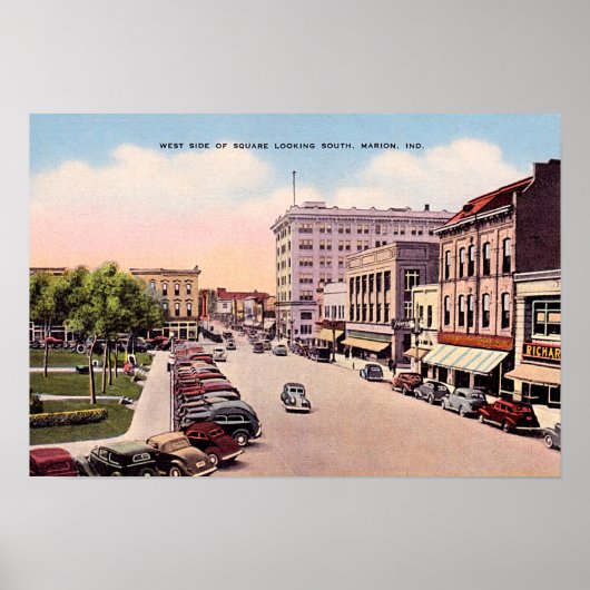 Marion, Indiana Downtown View Poster (Vorne)