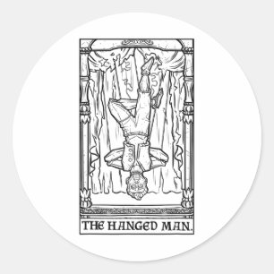 Marionette Spo - Das hanged Man Tarot Card Hallowe Runder Aufkleber