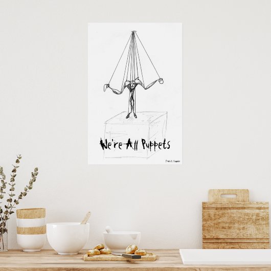 Marionette String Puppet Cartoon-Zeichen Poster (Küche)