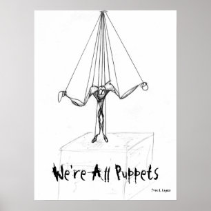 Marionette String Puppet Cartoon-Zeichen Poster