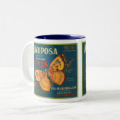 Mariposa Äpfel Zweifarbige Tasse (Vorderseite Links)