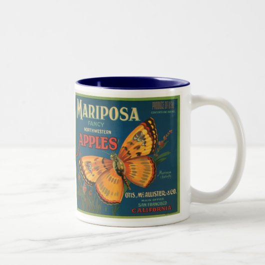 Mariposa Äpfel Zweifarbige Tasse (Rechts)