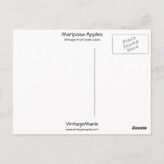 Mariposa Apples Postkarte (Rückseite)