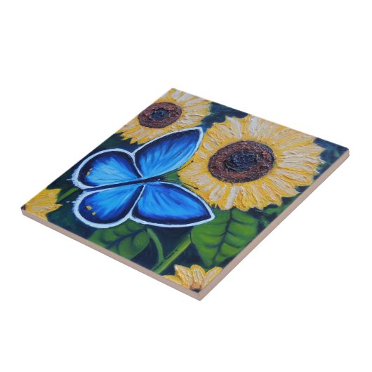 Mariposa Azul Fliese (Seite)
