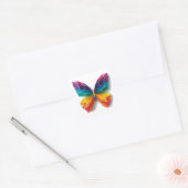 Mariposa de origami multicolor quadratischer aufkleber (Umschlag)