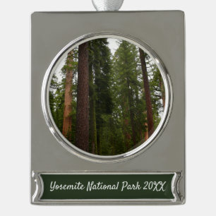 Mariposa Grove im Yosemite-Nationalpark Banner-Ornament Silber