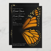 Mariposa Monarch Butterfly Brautparty Einladung (Vorne/Hinten)