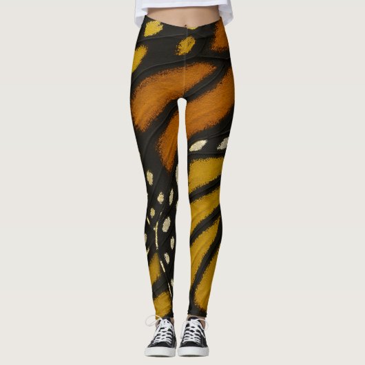 Mariposa Orange & Yellow Monarch Butterfly Wing Leggings (Vorderseite)