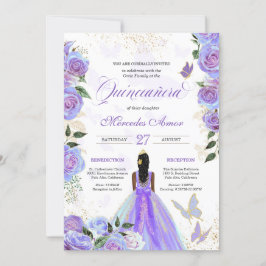 Mariposa Quinceanera, Lila Schmetterlinge Einladung