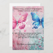 Mariposa Sommer Gender Reveal Party Einladung (Vorne/Hinten)