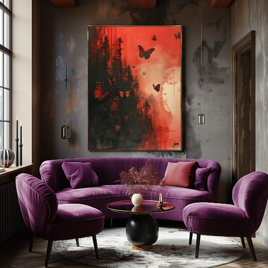 Mariposas de Luna Sangrienta: Vuelo Surrealista. Poster