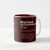 Marissa, personalisierter Name Definition Tasse (VorderseiteRechts)