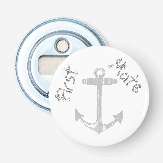 Maritim Grau Anker Flaschenöffner (Vorderseite)