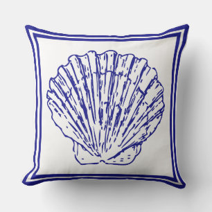 Maritim Schönes sauberes Design blaues Shell Kissen
