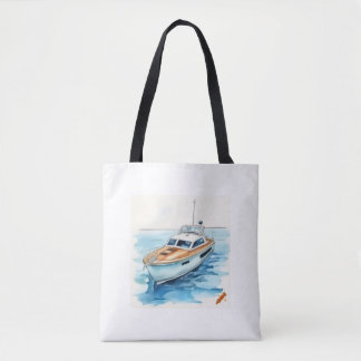 "Maritime Adventure Tote Bag: Comic Style with Yac Tasche