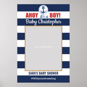 Maritime Ahoy Es ist ein Boy Baby Dusche Foto Prop Poster