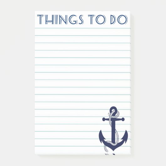 Maritime Anker Dinge zu tun Post It Notizen (Vorderseite)