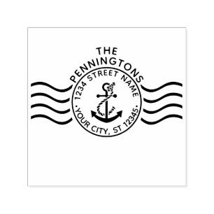 Maritime Anker-Poststempel #2 Name Rücksendeadress Permastempel