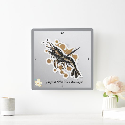 "Maritime Artistry" Quadratische Wanduhr (Zuhause)
