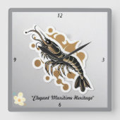 "Maritime Artistry" Quadratische Wanduhr (Vorderseite)