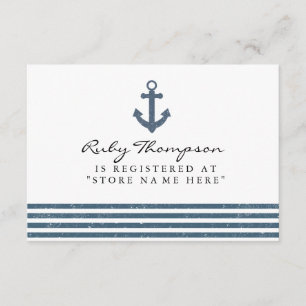 Maritime Baby Shower Geschenkeliste Einsatzkarte Begleitkarte
