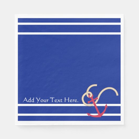 Maritime blaue Papier Serviette (Vorderseite)