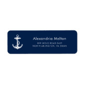 Maritime Bootsanker Marineblau Rücksendeadresse (Vorne)