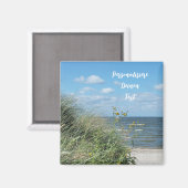 Maritime Büro Strandlandschaft Magnet (Vorderseite/Rückseite)
