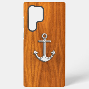 Maritime Chromanker auf Teakholz Samsung Galaxy Hülle