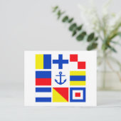 Maritime Flaggen Postkarte - anpassen! (Stehend Vorderseite)