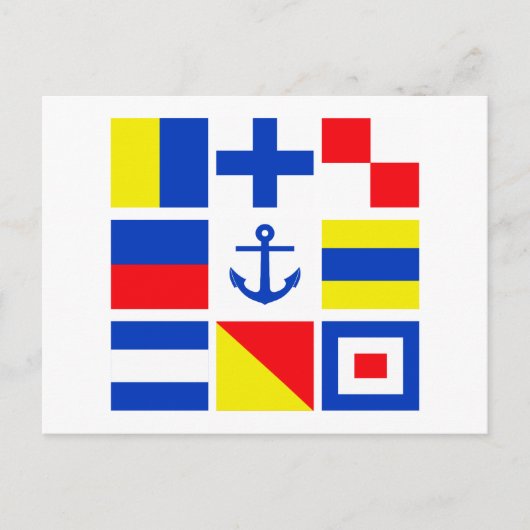 Maritime Flaggen Postkarte - anpassen! (Vorderseite)