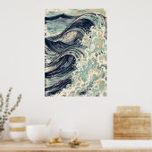 Maritime Japan-Wellen-Kunstposter Poster (Küche)