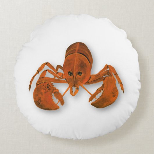 Maritime Lobster Rundes Kissen (Vorderseite)