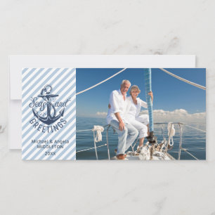 Maritime "Meere UND Grüße" - Marineanker Feiertagskarte