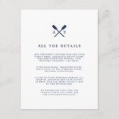 Maritime | Nautical Monogram Wedding Guest Details Begleitkarte (Vorderseite)