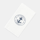 Maritime Navy Blau Anker Bootsname Benutzerdefinie Serviette (Ecke)