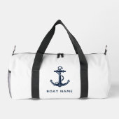 Maritime Navy Blaues Bootsname Benutzerdefinierte Duffle Bag (Rückseite)