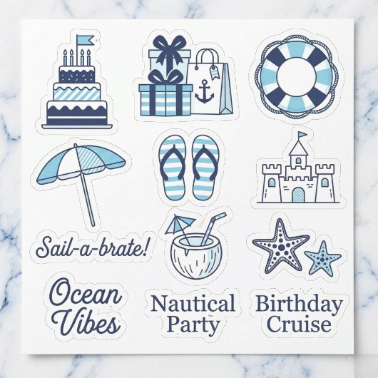 Maritime "Sail-a-brate" Aufkleber-Packung Aufkleber