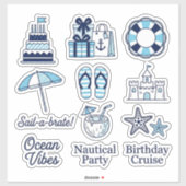 Maritime "Sail-a-brate" Aufkleber-Packung Aufkleber (Blatt)