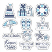 Maritime "Sail-a-brate" Aufkleber-Packung Aufkleber (Vorderseite)