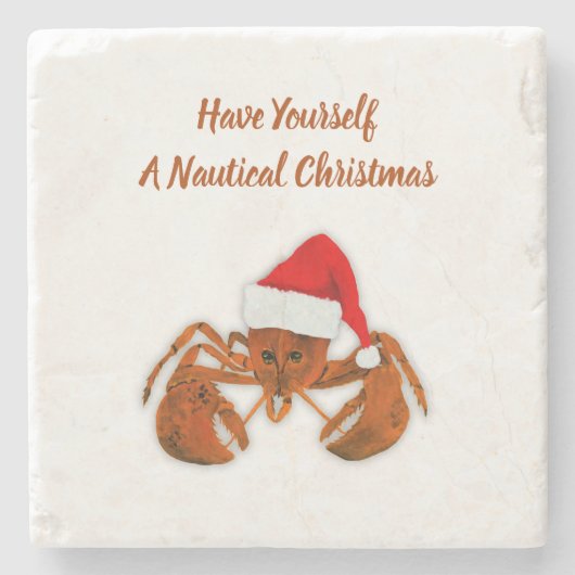 Maritime Santa Hummer Steinuntersetzer (Vorderseite)